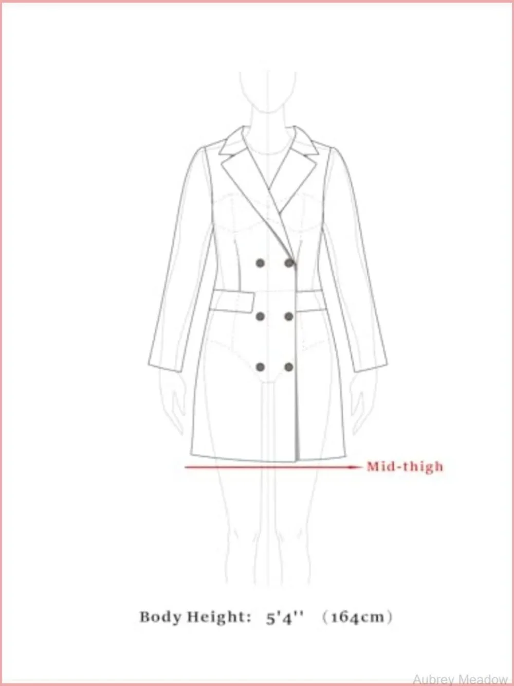 Single Breasted Pea Coat Notch Lapel Mid-thigh A-line Overcoat Winter Outerwear
